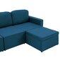 Trivietė modulinė sofa-lova, mėlyna kaina ir informacija | Sofos | pigu.lt