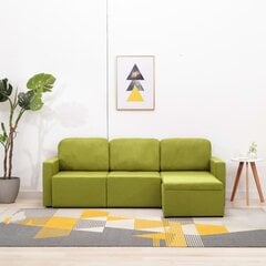 Trivietė modulinė sofa-lova, žalia kaina ir informacija | Sofos | pigu.lt