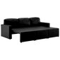 Trivietė sofa-lova, juodos spalvos, dirbtinė oda, modulinė kaina ir informacija | Sofos | pigu.lt
