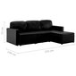 Trivietė sofa-lova, juodos spalvos, dirbtinė oda, modulinė цена и информация | Sofos | pigu.lt