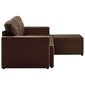 Trivietė sofa-lova, rudos spalvos, dirbtinė oda, modulinė kaina ir informacija | Sofos | pigu.lt
