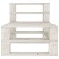 vidaXL Sodo sofa iš palečių, baltos spalvos, mediena, trivietė kaina ir informacija | Lauko kėdės, foteliai, pufai | pigu.lt