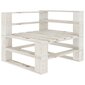 vidaXL Sodo baldų komplektas iš palečių, 5 dalių, baltas, mediena kaina ir informacija | Lauko baldų komplektai | pigu.lt