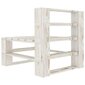 vidaXL Sodo baldų komplektas iš palečių, 7 dalių, baltas, mediena kaina ir informacija | Lauko baldų komplektai | pigu.lt