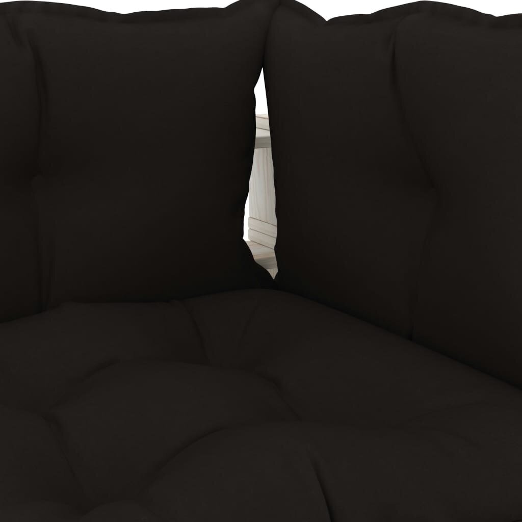 Kampinė sodo sofa su pagalvėmis, juoda kaina ir informacija | Lauko kėdės, foteliai, pufai | pigu.lt