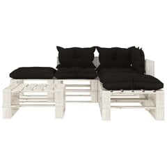 vidaXL Poilsio komplektas iš palečių su pagalvėmis, 6 dalių, mediena  цена и информация | Комплекты уличной мебели | pigu.lt