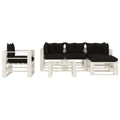 vidaXL Poilsio komplektas iš palečių su pagalvėmis, 6 dalių, mediena kaina ir informacija | Lauko baldų komplektai | pigu.lt
