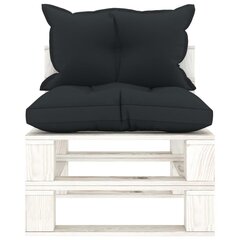 vidaXL Vidurinė sodo sofa iš palečių su antracito pagalvėmis, mediena kaina ir informacija | Lauko kėdės, foteliai, pufai | pigu.lt