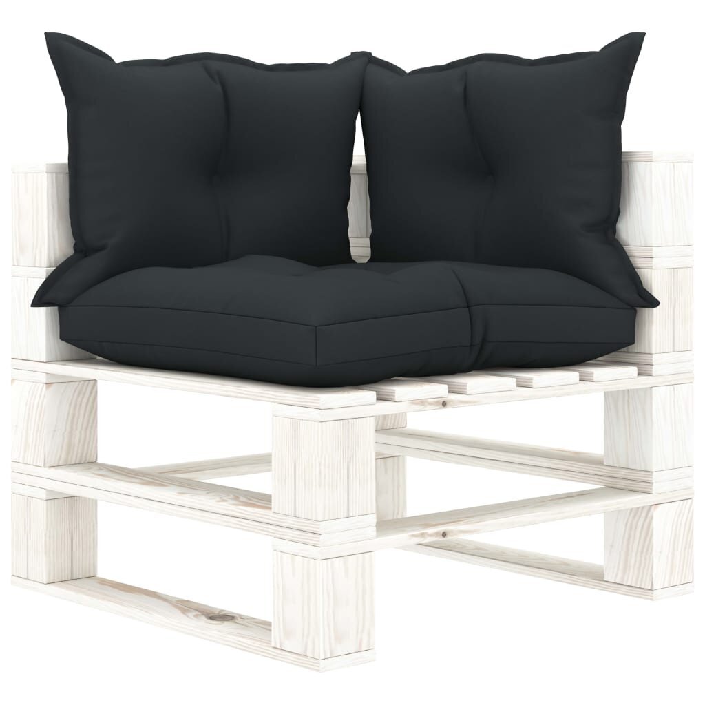 vidaXL Keturvietė sodo sofa iš palečių su pagalvėmis, mediena kaina ir informacija | Lauko kėdės, foteliai, pufai | pigu.lt