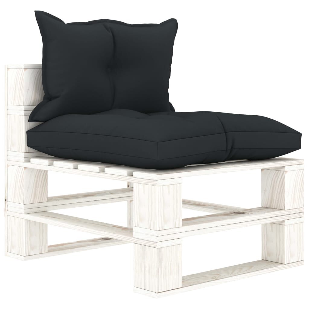 vidaXL Keturvietė sodo sofa iš palečių su pagalvėmis, mediena kaina ir informacija | Lauko kėdės, foteliai, pufai | pigu.lt