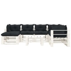 vidaXL Poilsio komplektas iš palečių su pagalvėmis, 8 dalių, mediena  цена и информация | Комплекты уличной мебели | pigu.lt