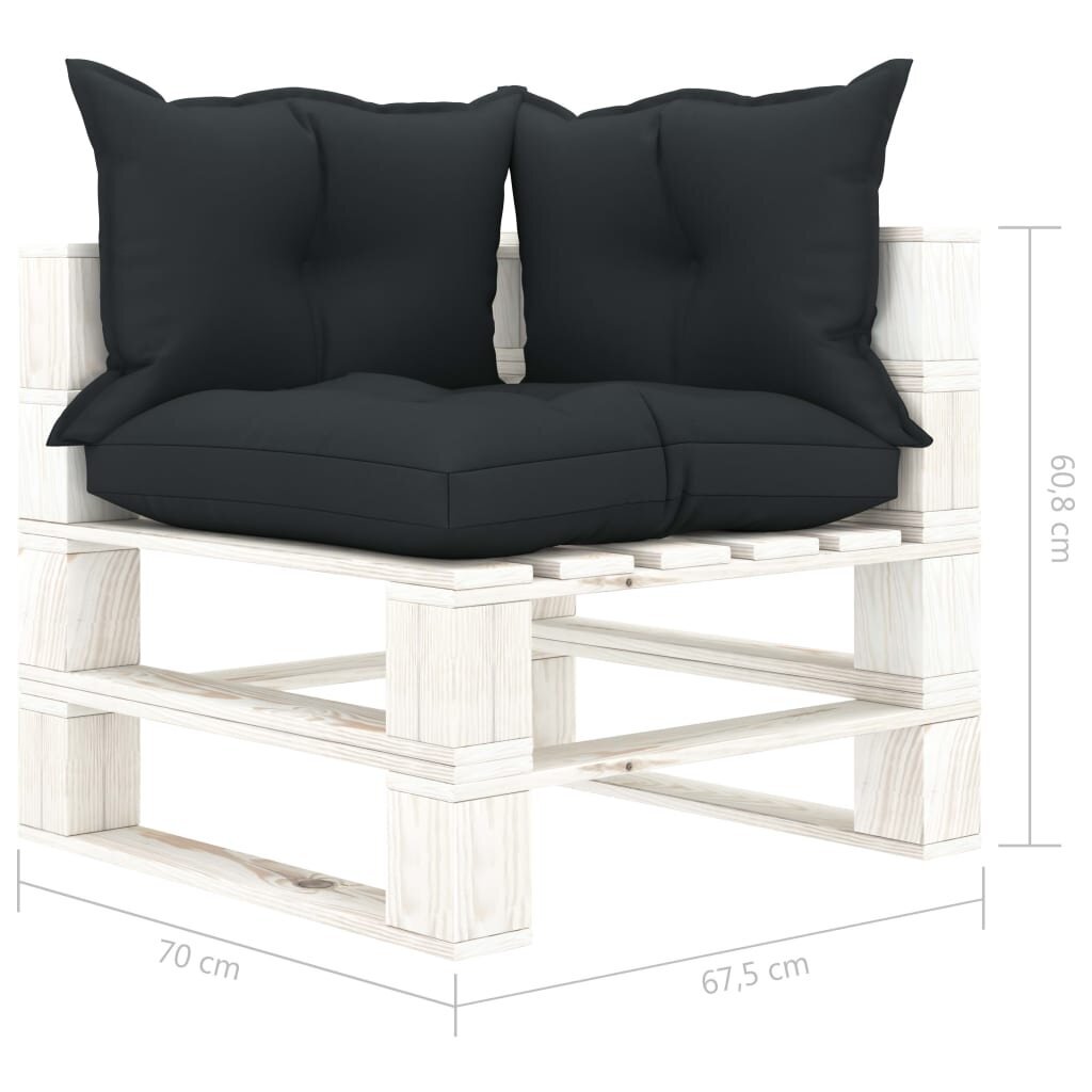 vidaXL Poilsio komplektas iš palečių su pagalvėmis, 8 dalių, mediena  kaina ir informacija | Lauko baldų komplektai | pigu.lt