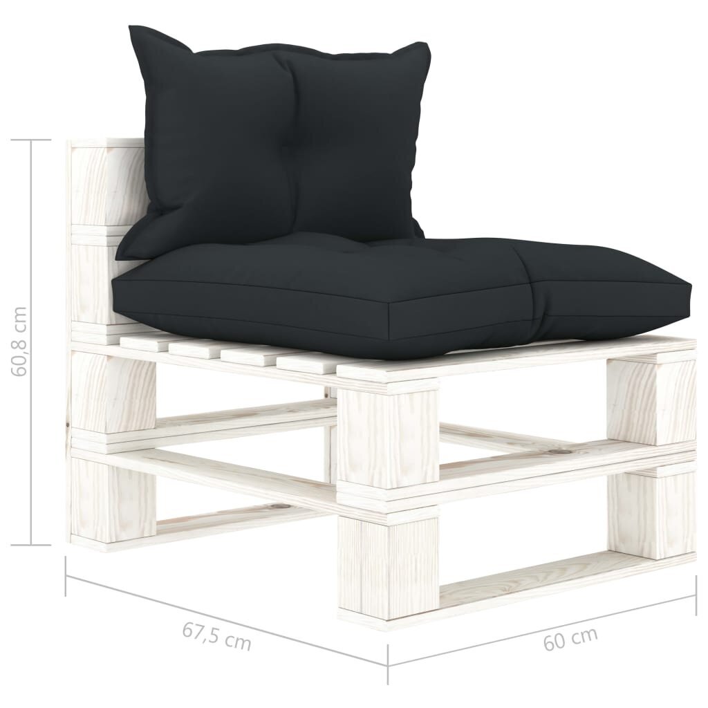 vidaXL Poilsio komplektas iš palečių su pagalvėmis, 8 dalių, mediena  kaina ir informacija | Lauko baldų komplektai | pigu.lt