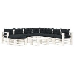vidaXL Poilsio komplektas iš palečių su pagalvėmis, 9 dalių, mediena  цена и информация | Комплекты уличной мебели | pigu.lt