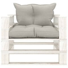 vidaXL Sodo sofa iš palečių su taupe spalvos pagalvėmis, mediena kaina ir informacija | Lauko kėdės, foteliai, pufai | pigu.lt