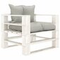 vidaXL Sodo sofa iš palečių su taupe spalvos pagalvėmis, mediena цена и информация | Lauko kėdės, foteliai, pufai | pigu.lt