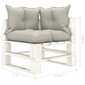 Dvivietė vidaXL sodo sofa su šviesiai pilkos spalvos pagalvėmis цена и информация | Lauko kėdės, foteliai, pufai | pigu.lt