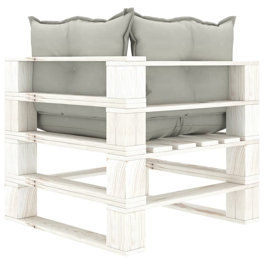 Dvivietė vidaXL sodo sofa su šviesiai pilkos spalvos pagalvėmis kaina ir informacija | Lauko kėdės, foteliai, pufai | pigu.lt