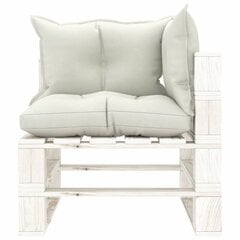 Kampinė sodo sofa su pagalvėmis, balta kaina ir informacija | Lauko kėdės, foteliai, pufai | pigu.lt