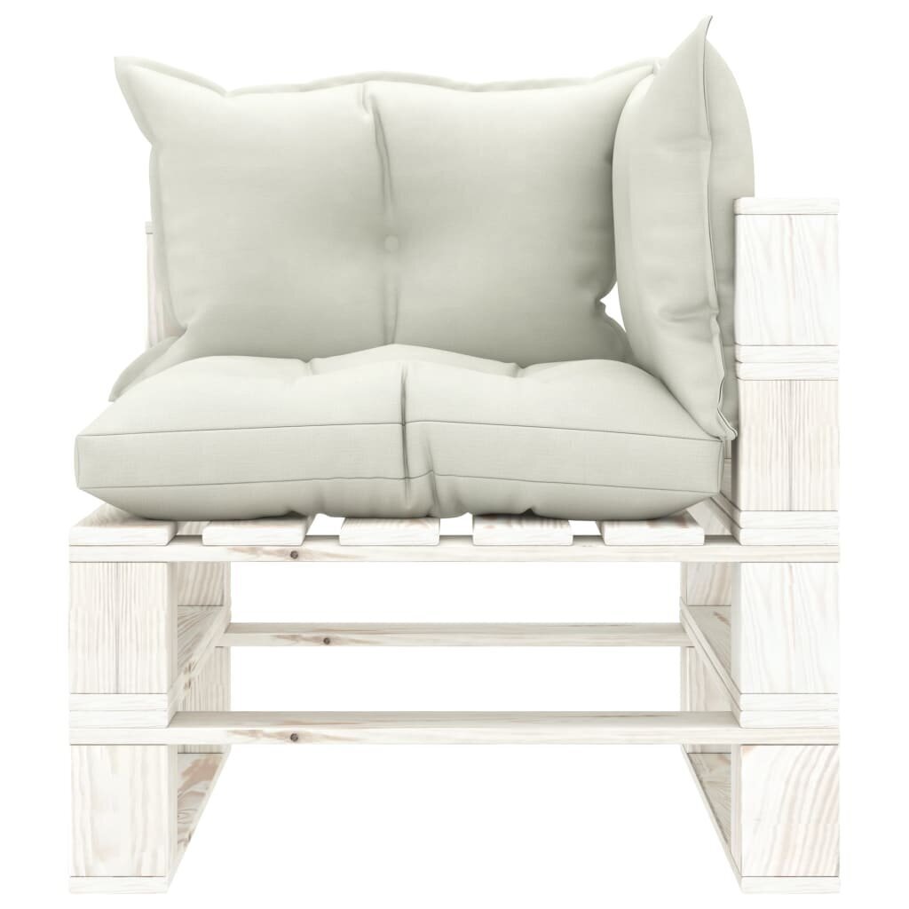 Dvivietė vidaXL sodo sofa su smėlio spalvos pagalvėmis kaina ir informacija | Lauko kėdės, foteliai, pufai | pigu.lt