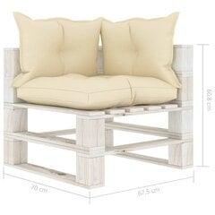 Kampinė sodo sofa su pagalvėmis, ruda kaina ir informacija | Lauko kėdės, foteliai, pufai | pigu.lt