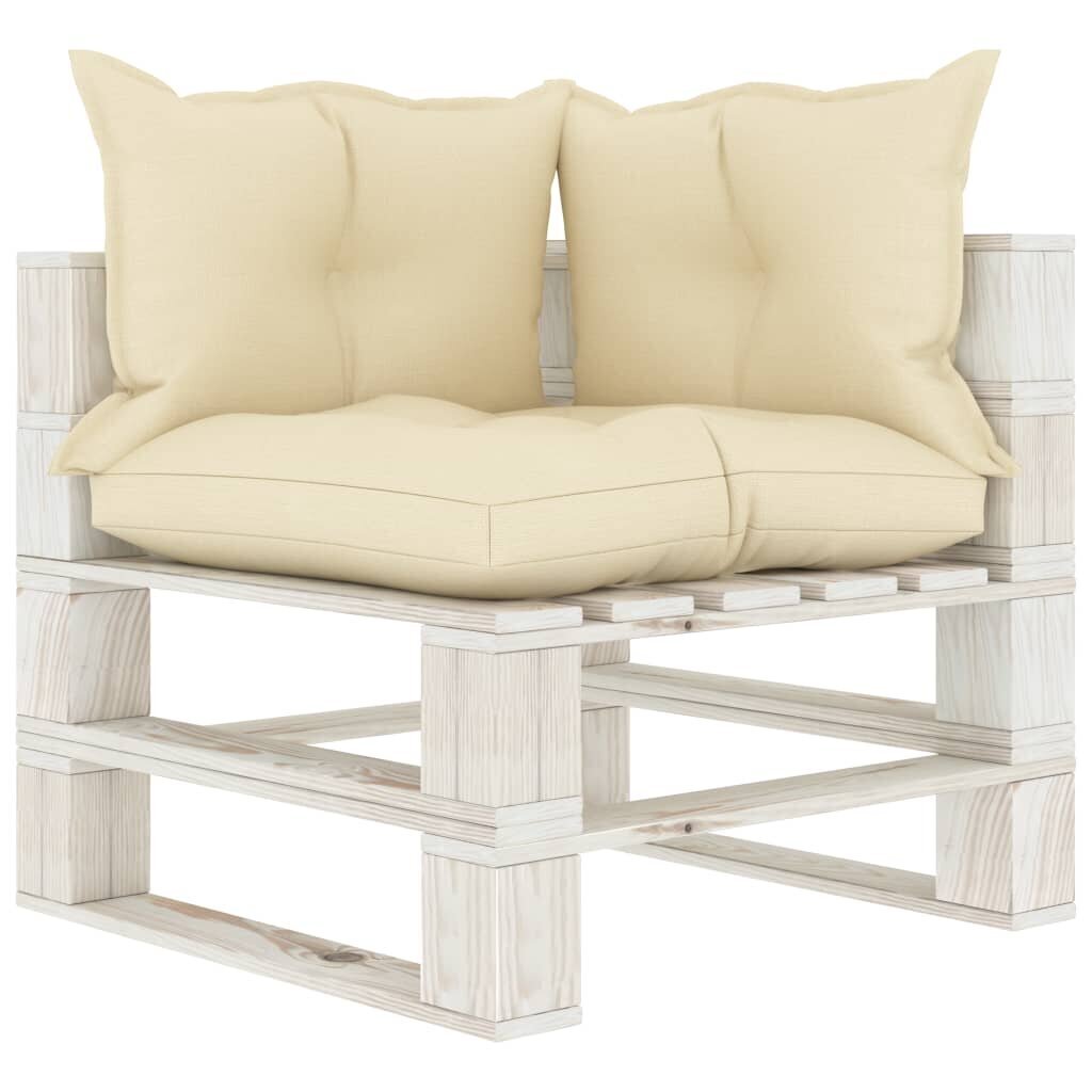 Dvivietė vidaXL sodo sofa su kreminės spalvos pagalvėmis kaina ir informacija | Lauko kėdės, foteliai, pufai | pigu.lt