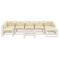vidaXL Poilsio komplektas iš palečių su pagalvėmis, 8 dalių, mediena kaina ir informacija | Lauko baldų komplektai | pigu.lt