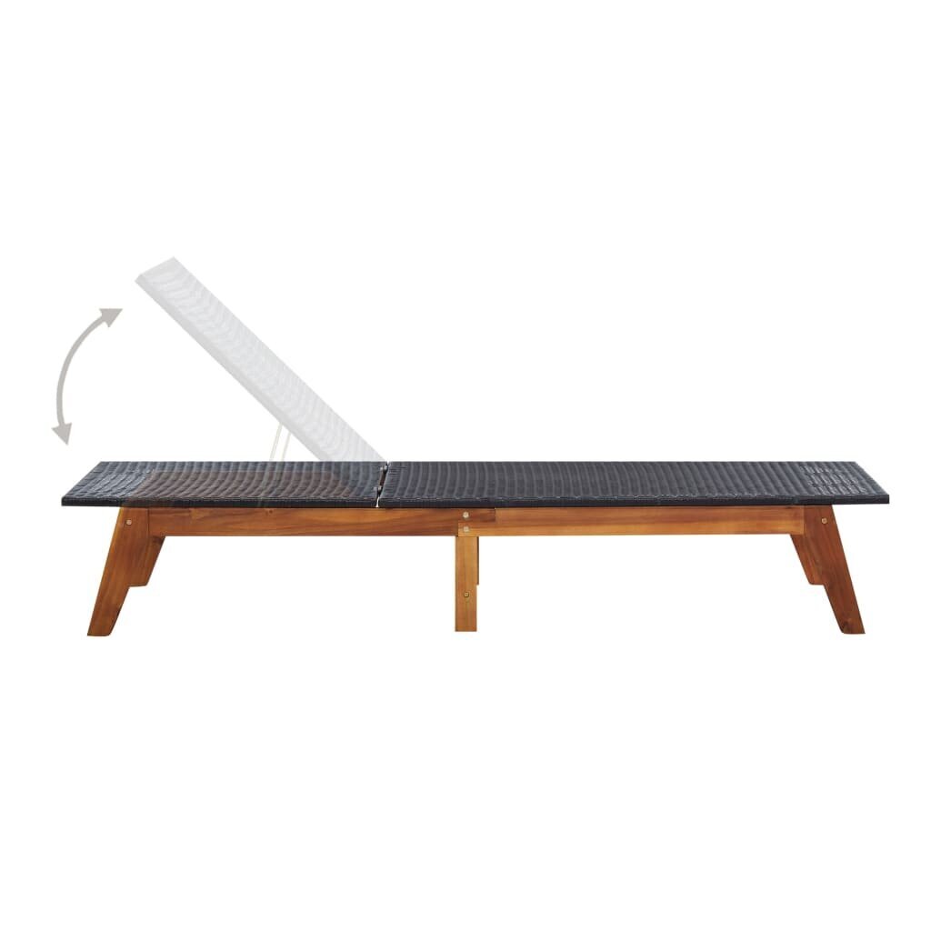 Saulės gultai su staliuku, 2 vnt, rudi kaina ir informacija | Gultai | pigu.lt