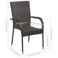 Lauko kėdės VidaXL, rudos цена и информация | Lauko kėdės, foteliai, pufai | pigu.lt