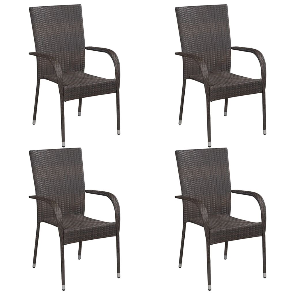 Lauko kėdės VidaXL, rudos цена и информация | Lauko kėdės, foteliai, pufai | pigu.lt