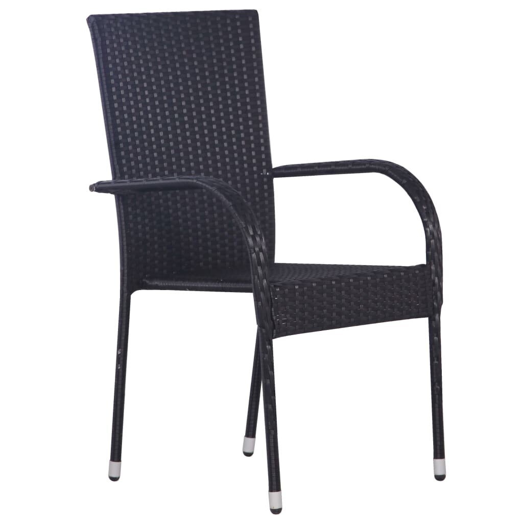 Lauko kėdės VidaXL, juodos kaina ir informacija | Lauko kėdės, foteliai, pufai | pigu.lt