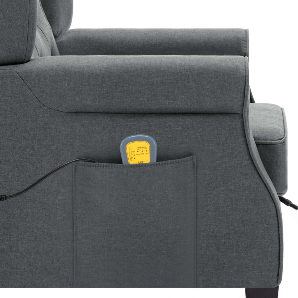 Masažinis krėslas su pakoja, šviesiai pilkas kaina ir informacija | Svetainės foteliai | pigu.lt