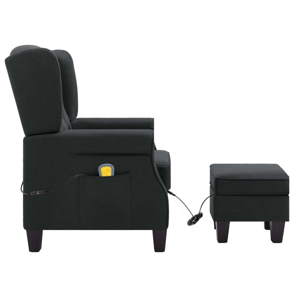 Masažinis krėslas su pakoja, tamsiai pilkos spalvos, audinys kaina ir informacija | Svetainės foteliai | pigu.lt