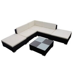 Sodo baldų komplektas vidaXL, juodas/baltas kaina ir informacija | Lauko baldų komplektai | pigu.lt