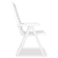 Atlošiamos sodo kėdės, 2 vnt., baltos kaina ir informacija | Lauko kėdės, foteliai, pufai | pigu.lt