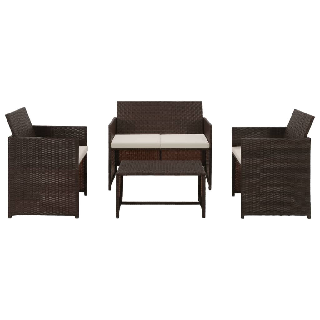 Sodo poilsio baldų komplektas su pagalvėlėmis, rudas kaina ir informacija | Lauko baldų komplektai | pigu.lt