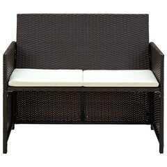 Dvivietė sodo sofa su pagalvėlėmis, ruda цена и информация | Садовые стулья, кресла, пуфы | pigu.lt