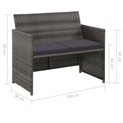 Dvivietė sodo sofa su pagalvėlėmis, ruda цена и информация | Садовые стулья, кресла, пуфы | pigu.lt