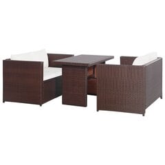 Bistro baldų komplektas, 3 dalių, rudas kaina ir informacija | Lauko baldų komplektai | pigu.lt