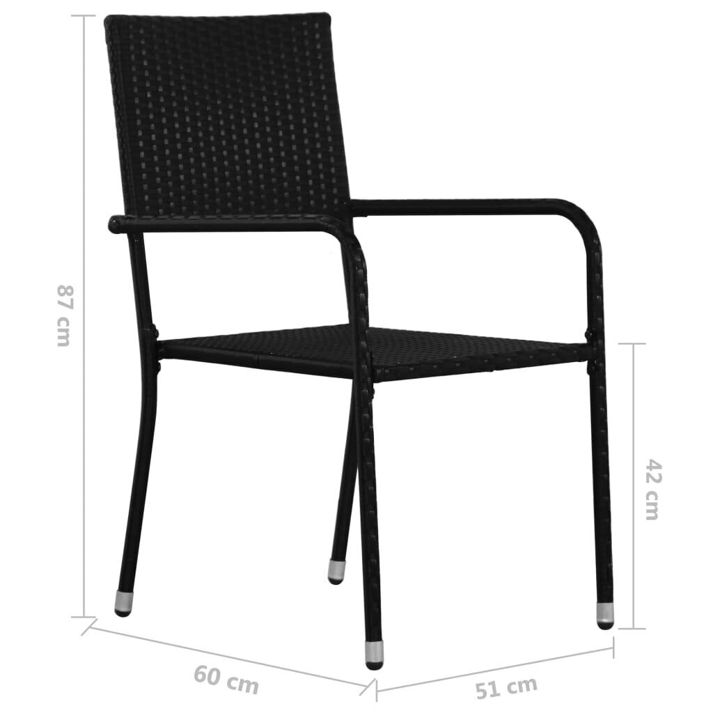 Lauko valgomojo kėdės, 2 vnt., juodos kaina ir informacija | Lauko kėdės, foteliai, pufai | pigu.lt