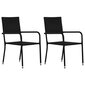 Lauko valgomojo kėdės, 2 vnt., juodos kaina ir informacija | Lauko kėdės, foteliai, pufai | pigu.lt