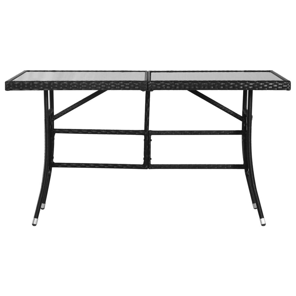 Sodo stalas, 140x80x74 cm, juodas kaina ir informacija | Lauko stalai, staliukai | pigu.lt