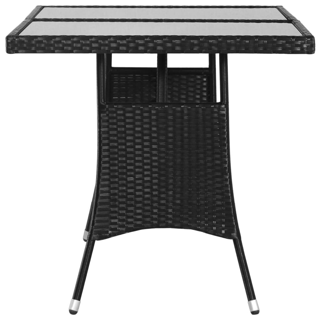 Sodo stalas, 140x80x74 cm, juodas kaina ir informacija | Lauko stalai, staliukai | pigu.lt