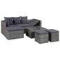Sodo poilsio baldų komplektas su pagalvėlėmis, pilkas kaina ir informacija | Lauko baldų komplektai | pigu.lt