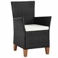 Lauko kėdės VidaXL, juodos цена и информация | Lauko kėdės, foteliai, pufai | pigu.lt
