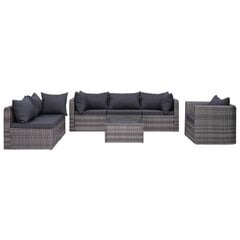 Sodo sofos komplektas su pagalvėlėmis, pilkas цена и информация | Комплекты уличной мебели | pigu.lt