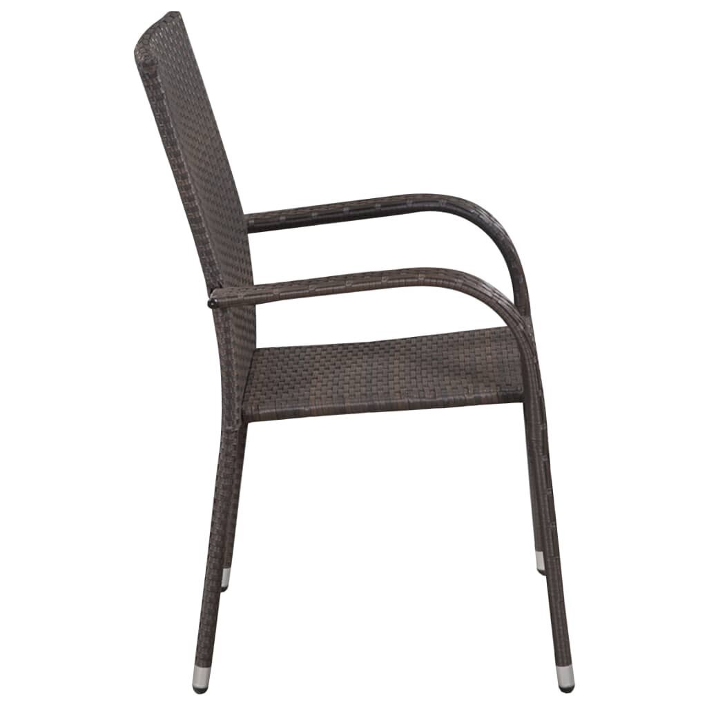 Lauko kėdės VidaXL, rudos kaina ir informacija | Lauko kėdės, foteliai, pufai | pigu.lt