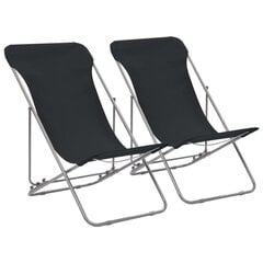 Paplūdimio kėdės, 2 vnt, juoda kaina ir informacija | Lauko kėdės, foteliai, pufai | pigu.lt