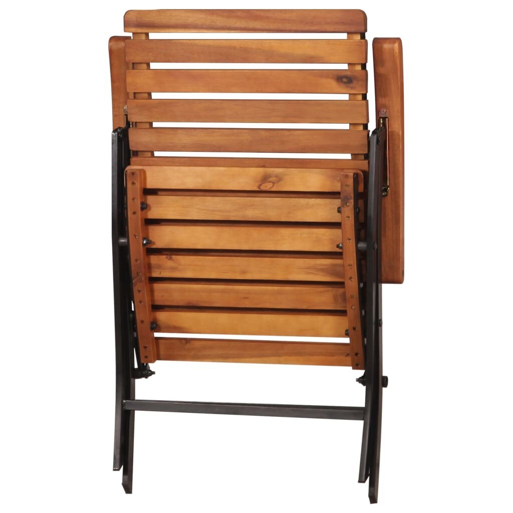 Atlošiamos sodo kėdės, 2 vnt., rudos kaina ir informacija | Lauko kėdės, foteliai, pufai | pigu.lt