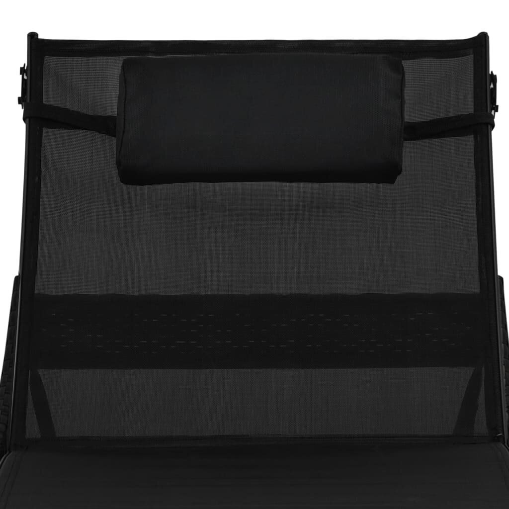 Saulės gultas su pagalvėlėmis, juoda цена и информация | Gultai | pigu.lt